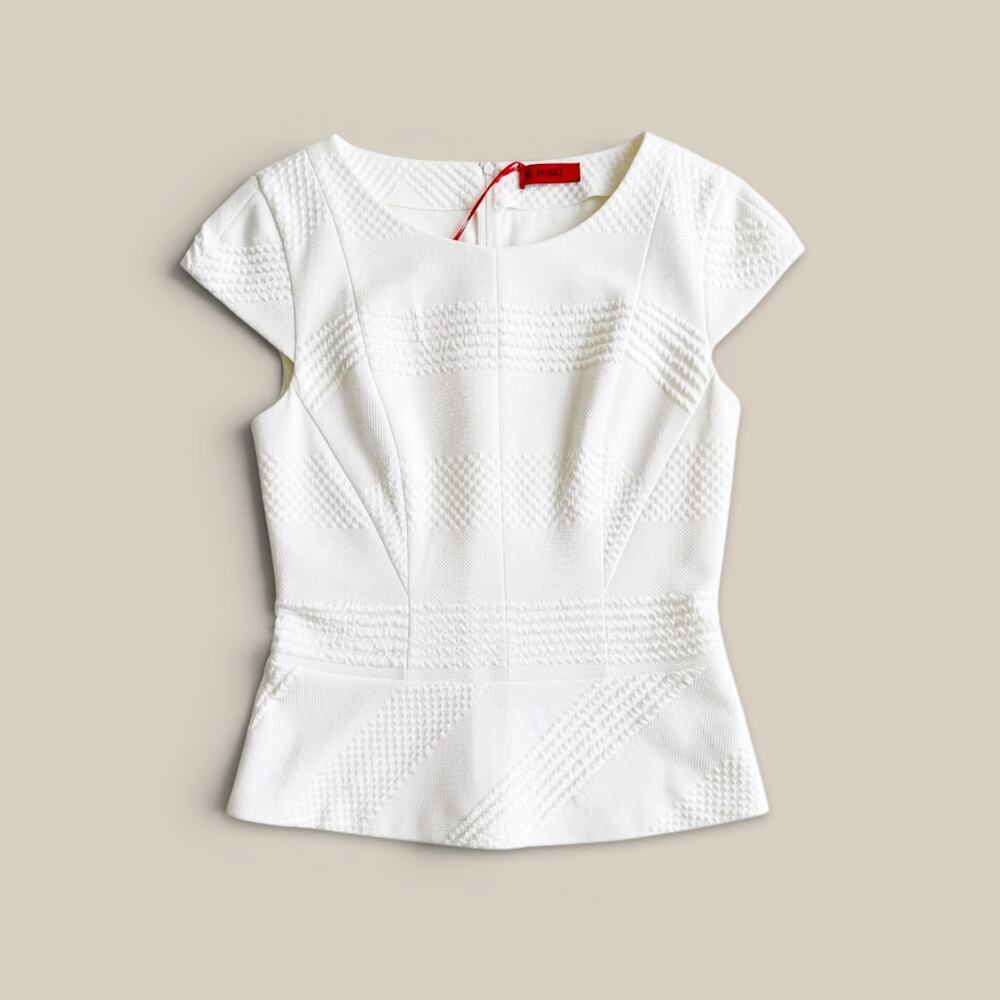BOSS Hugo Boss Channa NWT Textured Peplum Top Size 6